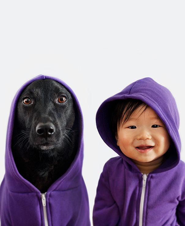 Köpeğinin ve oğlunun eğlenceli fotoğraflarını çeken anne: Grace Chon